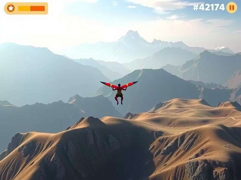 Glider Warrior India Gameplay Overview showing the main character gliding over the Himalayan mountains